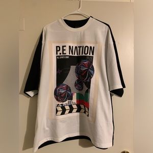 P.E Nation- Oversized Manifesto Tee in Optic White